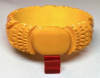 BB546 corn leaf & sawtooth edge carved bakelite bangle